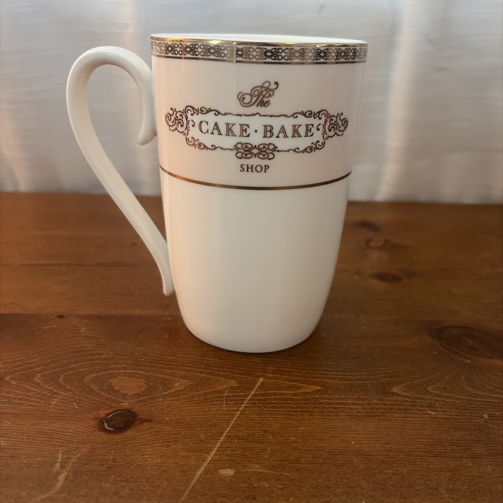 DISNEY The Cake Bake Shop Mug Pink White Gold
